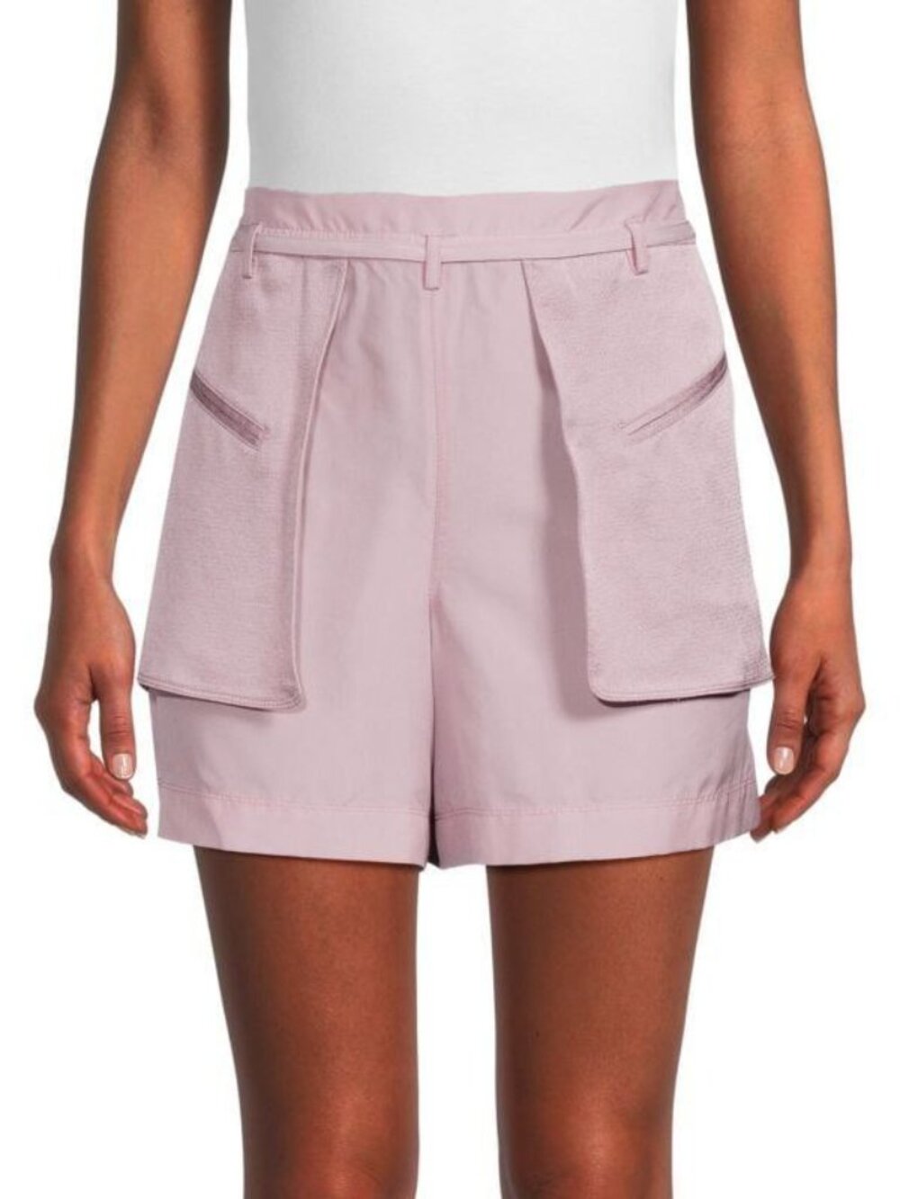 Valentino Silk Blend Belted Shorts – Lilac – Made in Italy – Size 38 - Picture 9 of 11